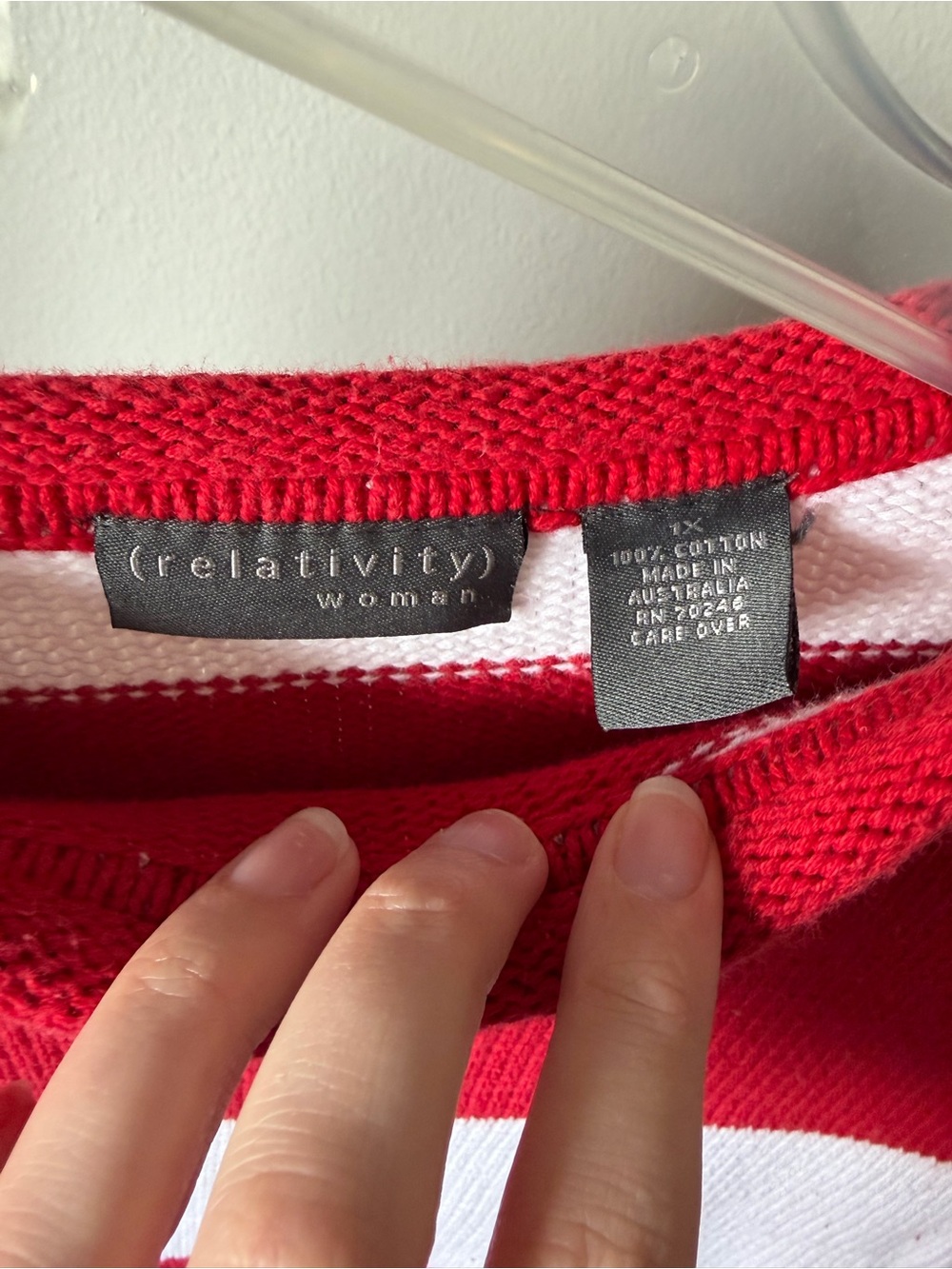 Relativity Red & White Wide-Stripe roll neck Sweater - Picture 3 of 3